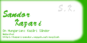 sandor kazari business card